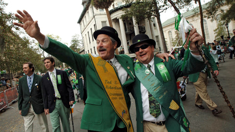 Participants in the St. Patrick's Day parade in Savannah, Georgia
