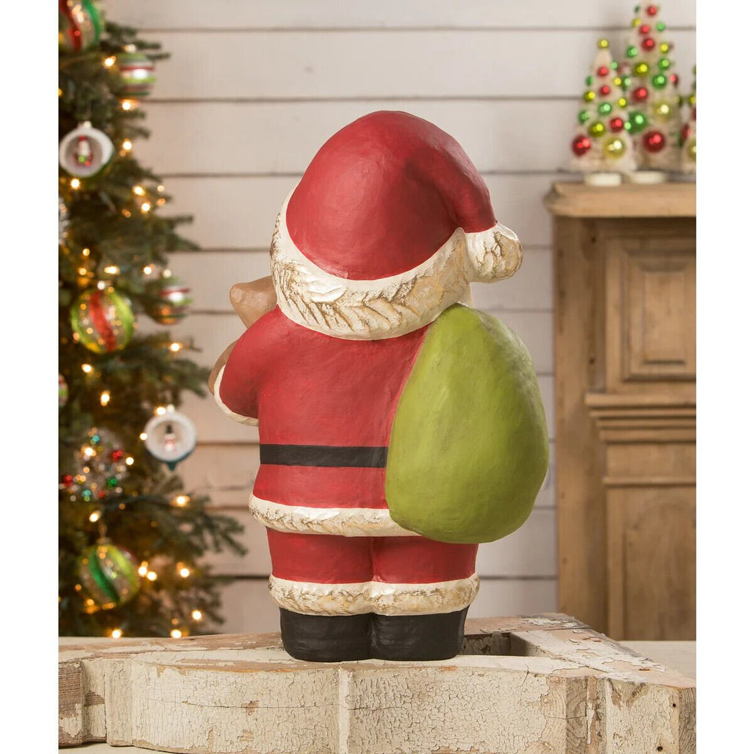 Bethany Lowe Woodland Jolly Santa with Trees Unique Christmas Tree Topper - Summit Arbor