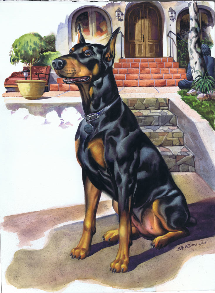 Doberman Painting | Steve Rude Art