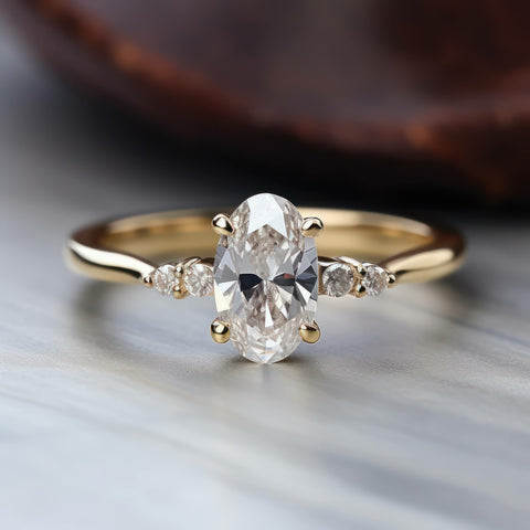 Pave diamond engagement ring