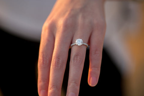 Large Pave diamond engagement ring