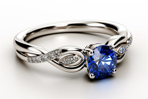 blue sapphire cut gemstone engagement ring jewelry