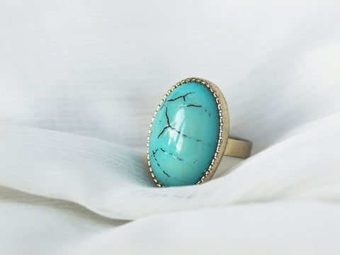 polished turquoise gemstone ring jewelry