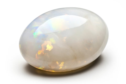 polished white opal gemstone