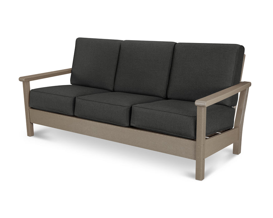 Polywood Harbour Deep Seating Sofa In Vintage Sahara Spectrum Carbon