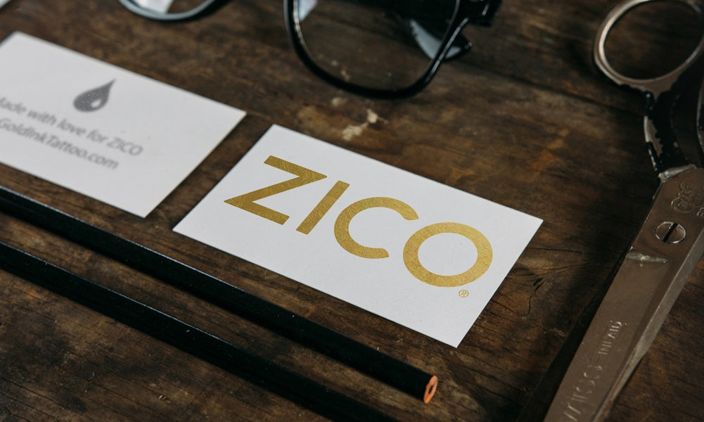 Zico Beverages Metallic Gold Temporary Flash Tattoos