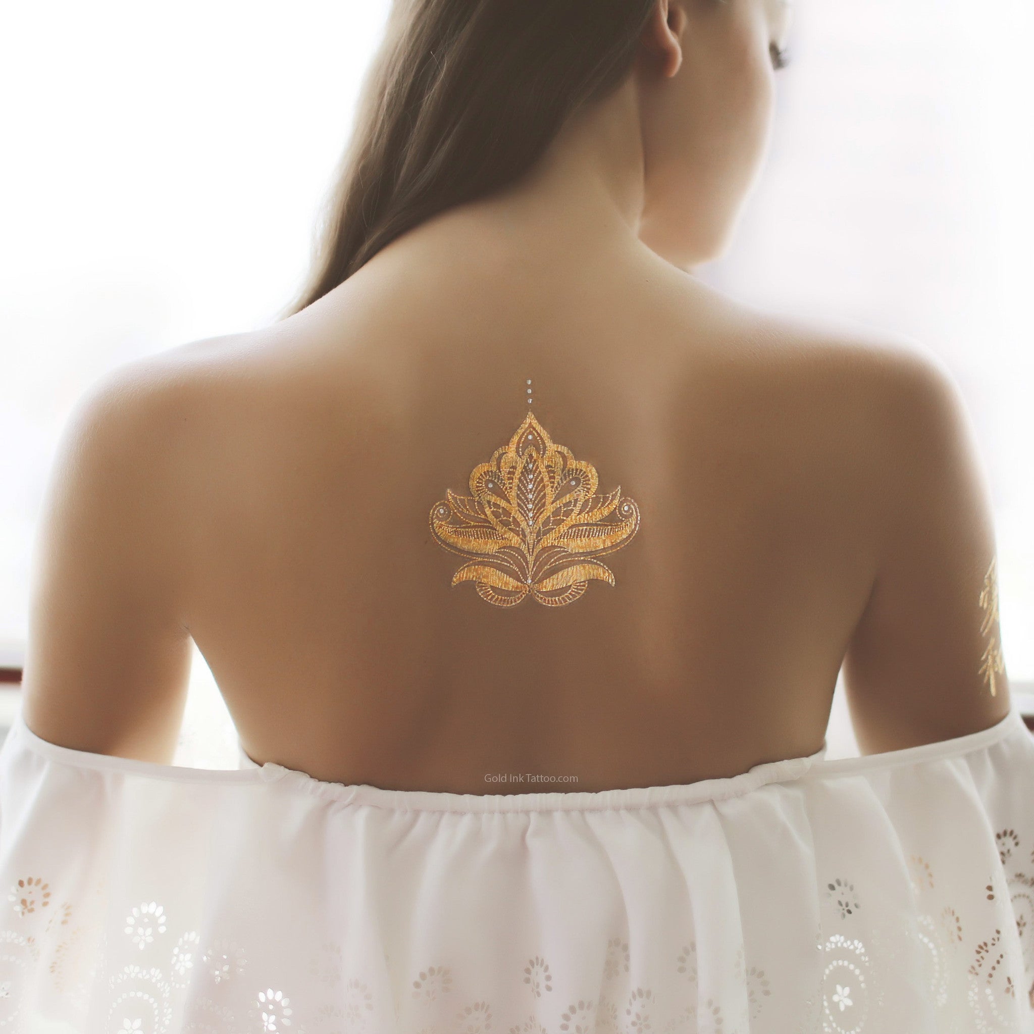 Gold Henna Flash Metallic Tattoo | Gold Ink Tattoo