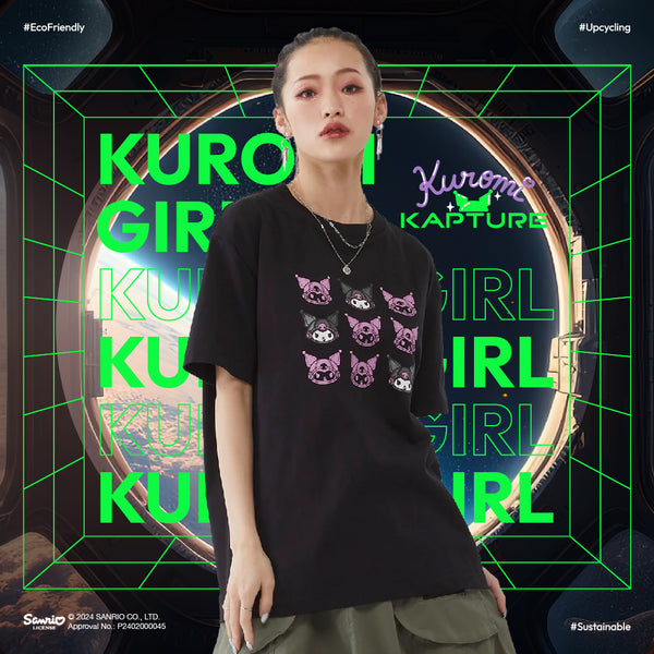 Fashion-forward looks call for the perfect tee - the KAPTURE x Kuromi Face Tee!