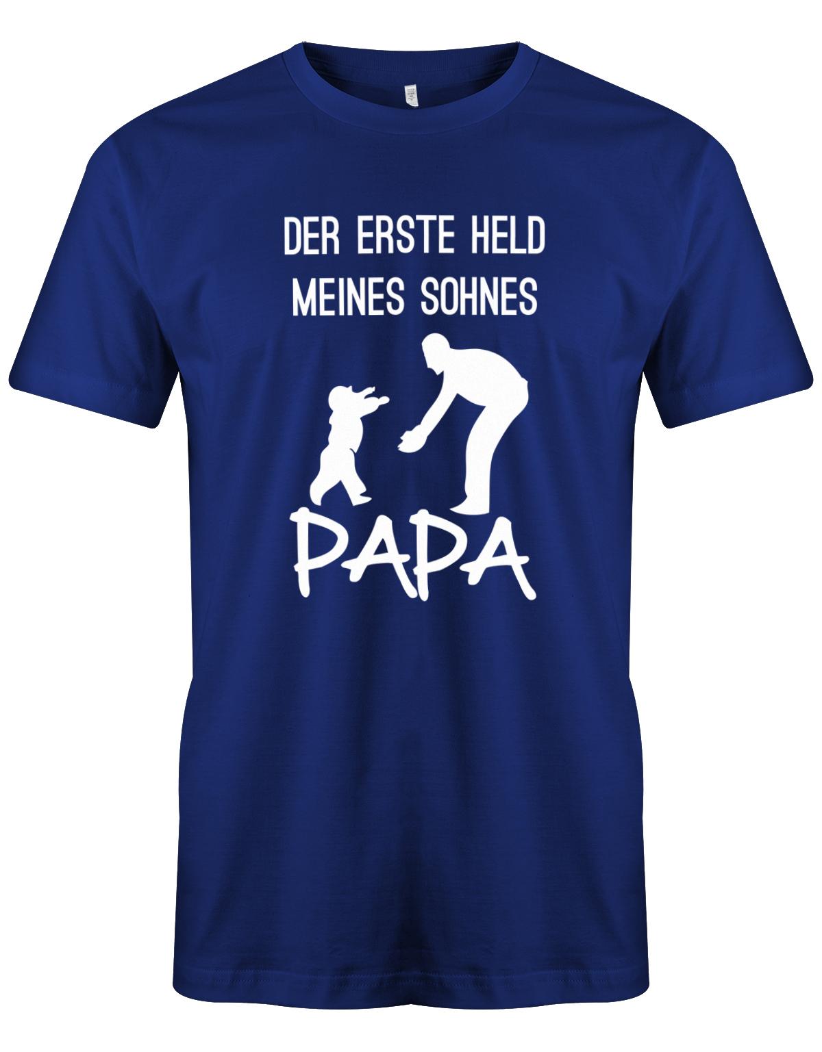 Der-erste-Held-meines-Sohnes-Papa-Herren-papa-Shirt-Royalblau