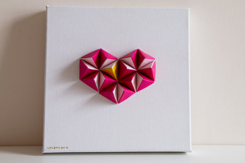 Heart, original origami artwork by unamarz