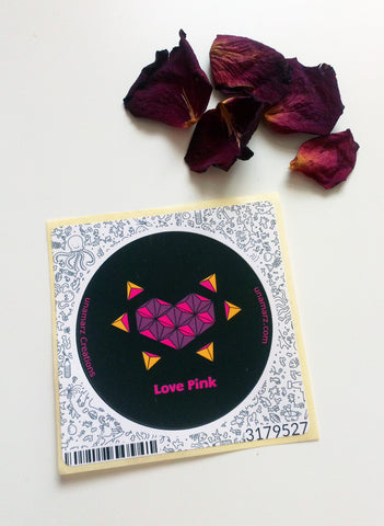 Love Pink sticker - designed by unamarz - printed by Teemill