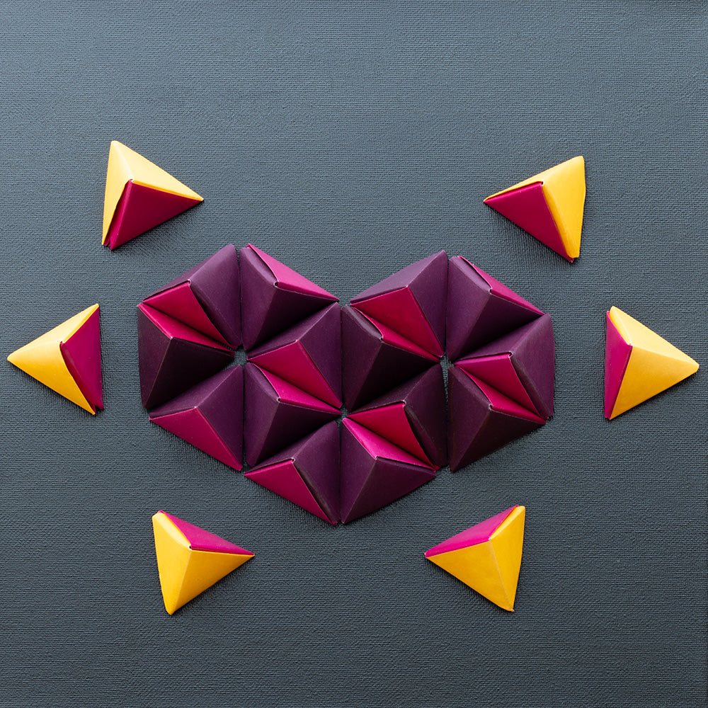 "Love Pink", original origami artwork by unamarz