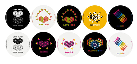 unamarz Creations - collection of 10 stickers - Love Pink - Love Red - Aligned - Love Black - Love White - Collective Heart - Love Opposites