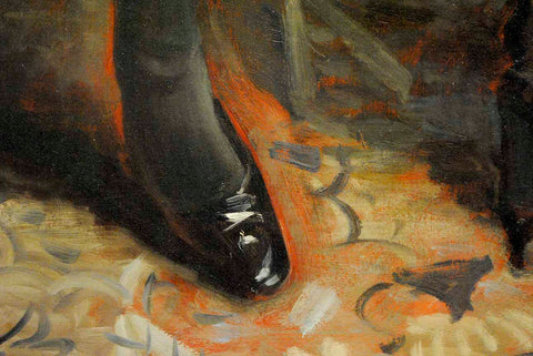 Detail, Portrait of a Boy. Note the lovely red brushstrokes around the shoe.
