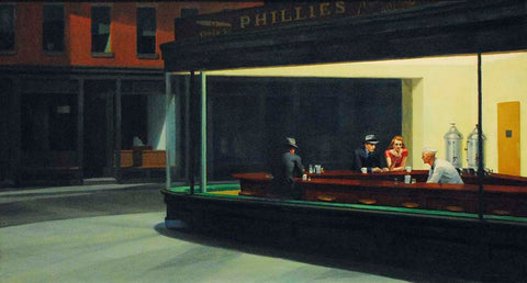 Nighthawks, Edward Hopper, 1947, The Museum of the Art Institute of Chicago