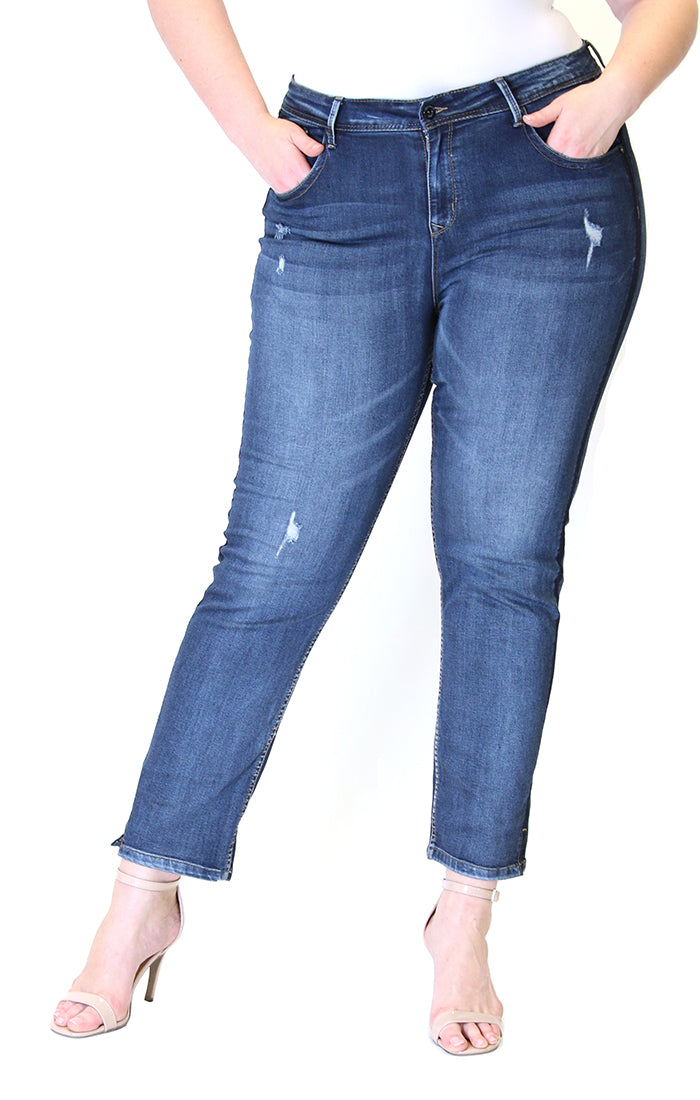 plus size jeans with side stripe