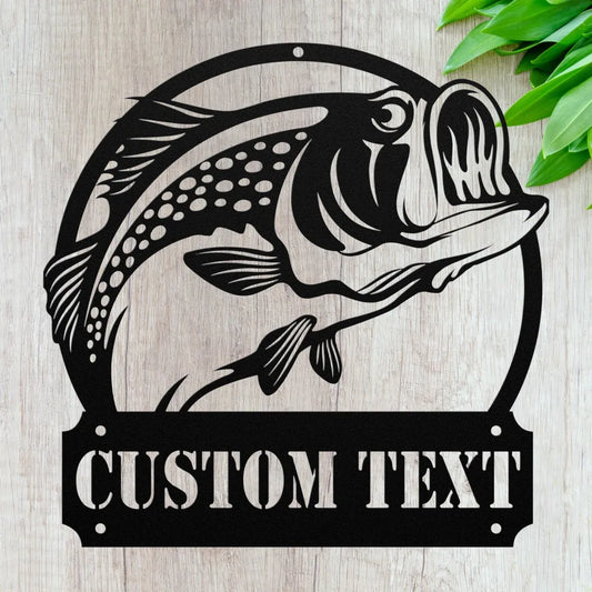 Fishing Wall Decor - Hooked on Fishing - Metal Sign No + $0.00 20 x 20in