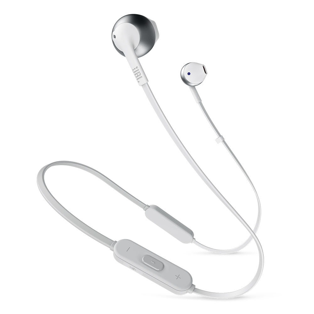 Decode af sø JBL TUNE205BT Bluetooth In-Ear Hovedtelefoner - Sølv | Bluetooth - Headset  - In-Ear | TABLETCOVERS.DK
