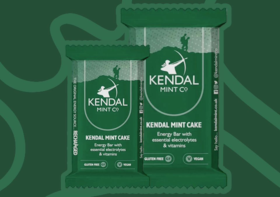 KMC NRG BAR Kendal Mint Cake im Taschenformat, aufgeladen
