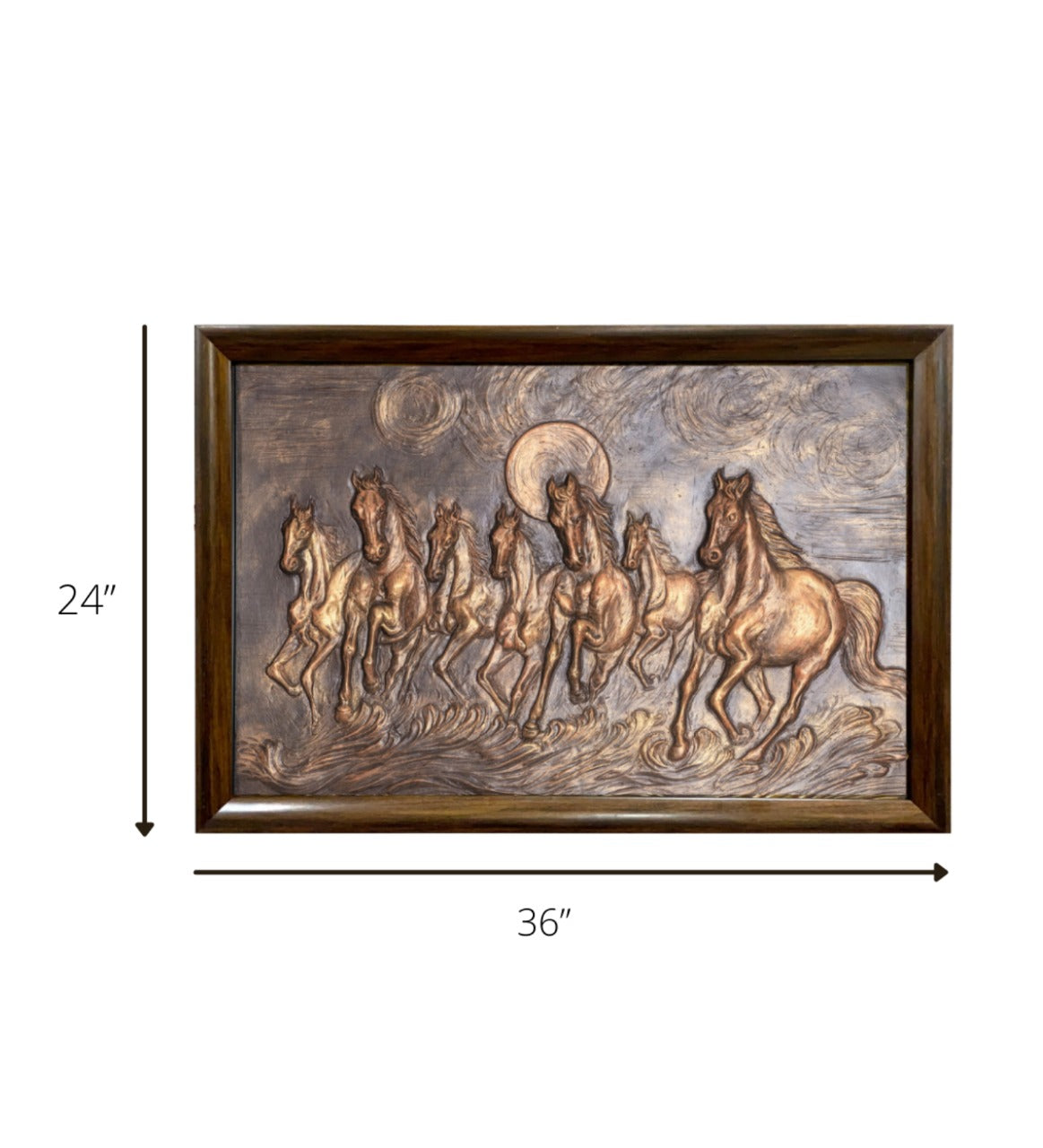 7 Horse 3D Relief Mural Wall Art | Ready to hang