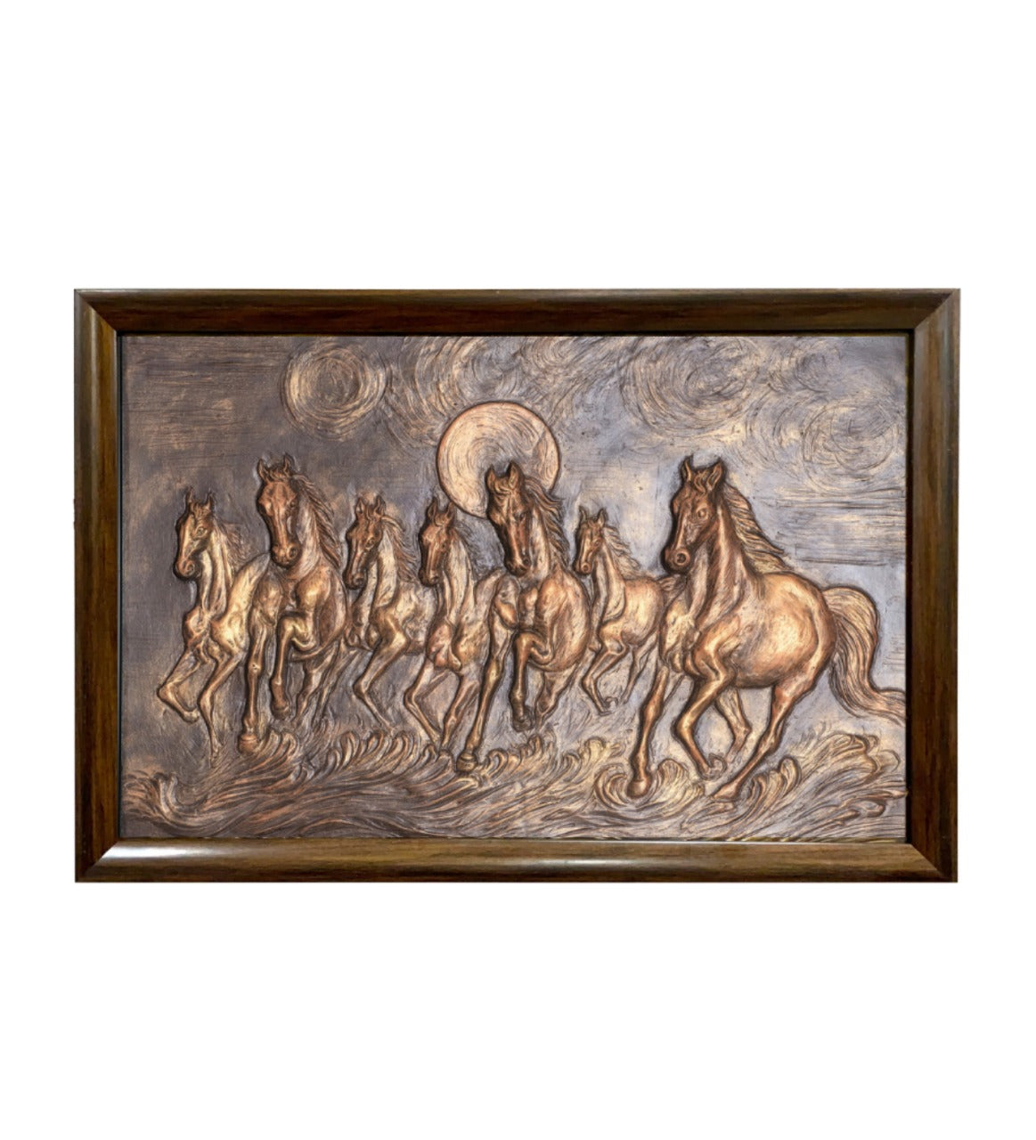 7 Horse 3D Relief Mural Wall Art | Ready to hang