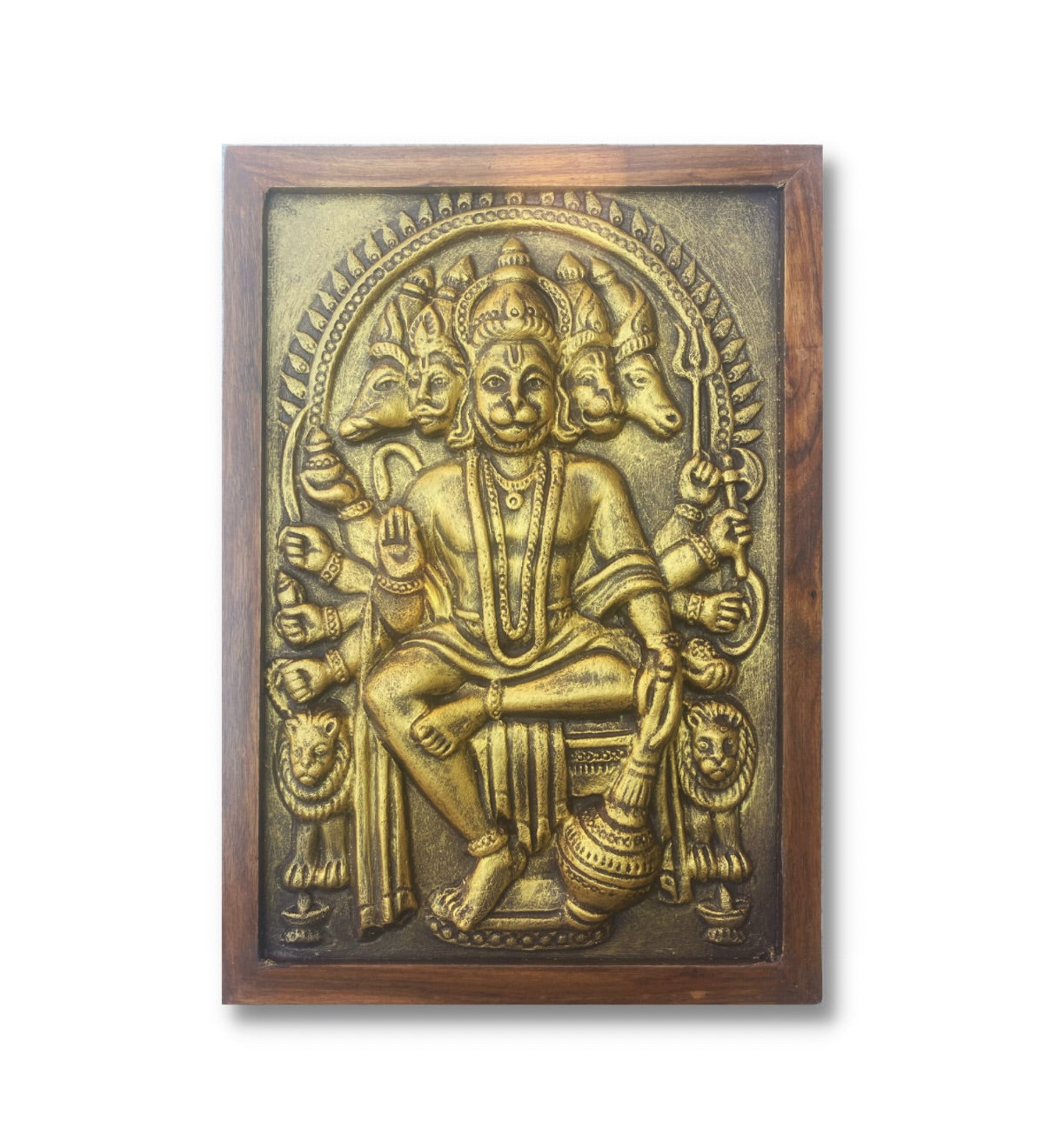 Panchmukhi Hanuman 3D Relief Mural Wall Art