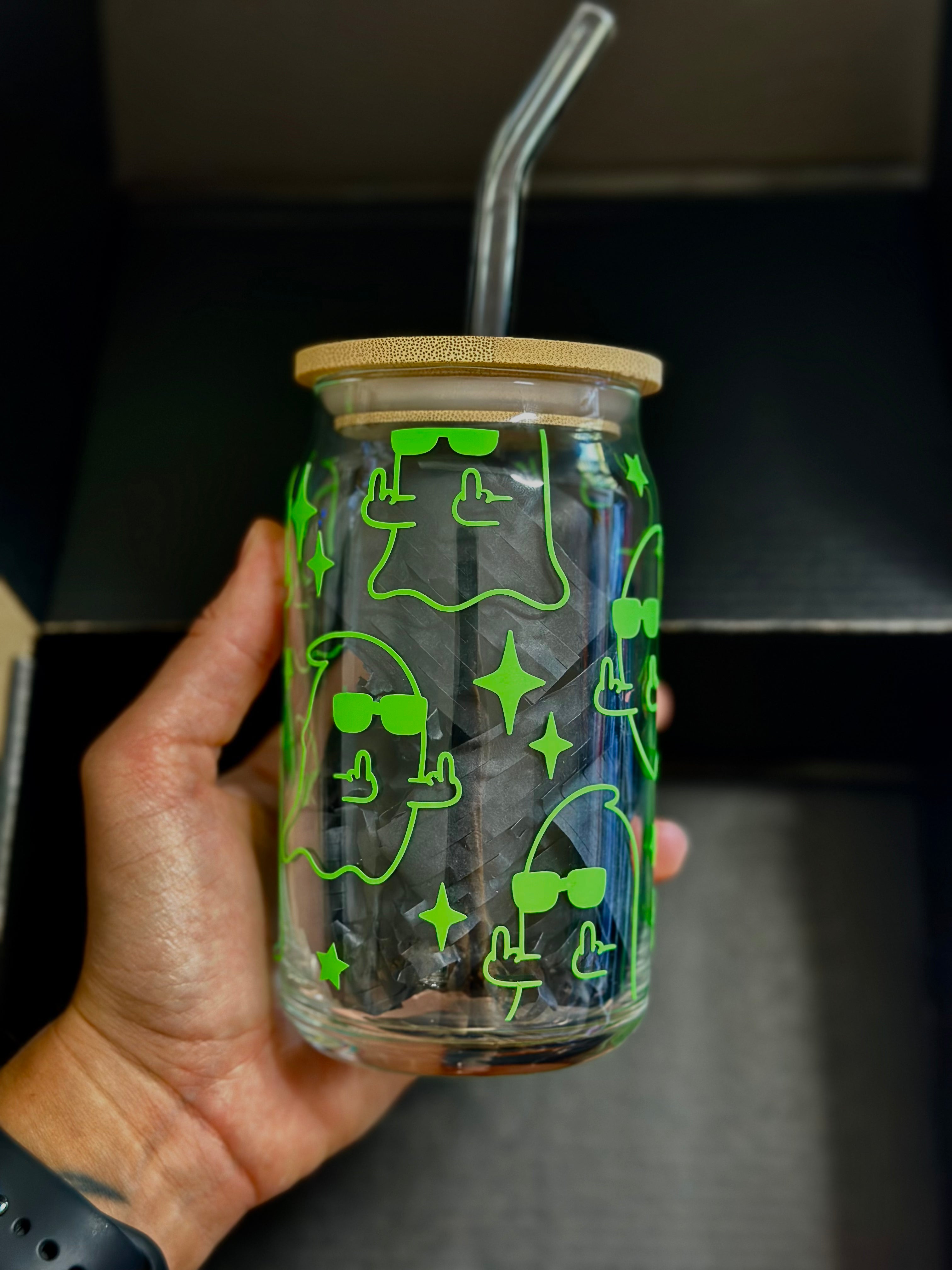 Spooky Funny Glass Cup