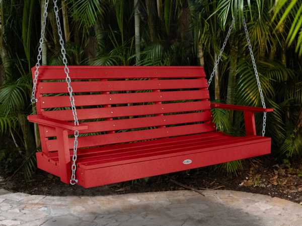 Riverside 5ft Porch Swing in Boathouse Red