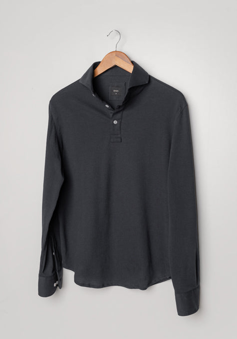 Image of Grey Feather Soft Piqué Full Sleeve Polo Shirt