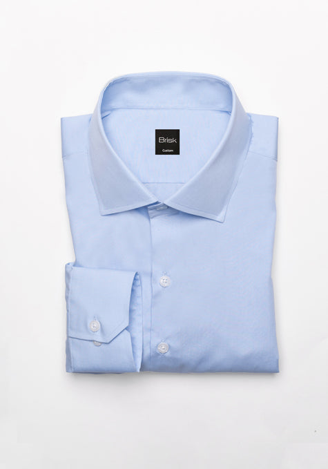 Image of Egyptian Sky Blue Light Weight 80's Poplin Shirt - Classic Collar