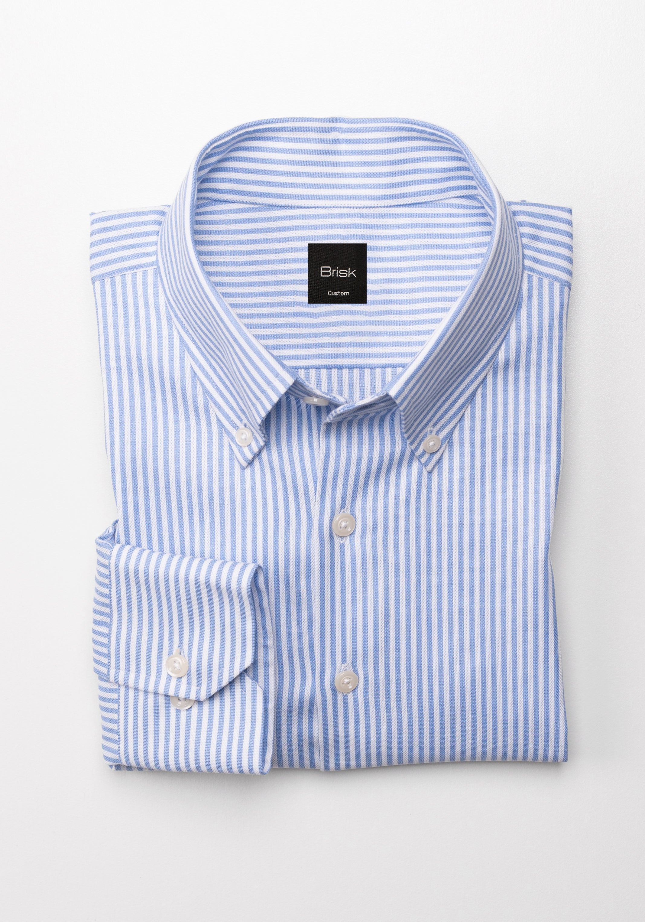 Crisp Sky Blue Leno Weave Stripes Shirt – Brisk | Custom Shirts