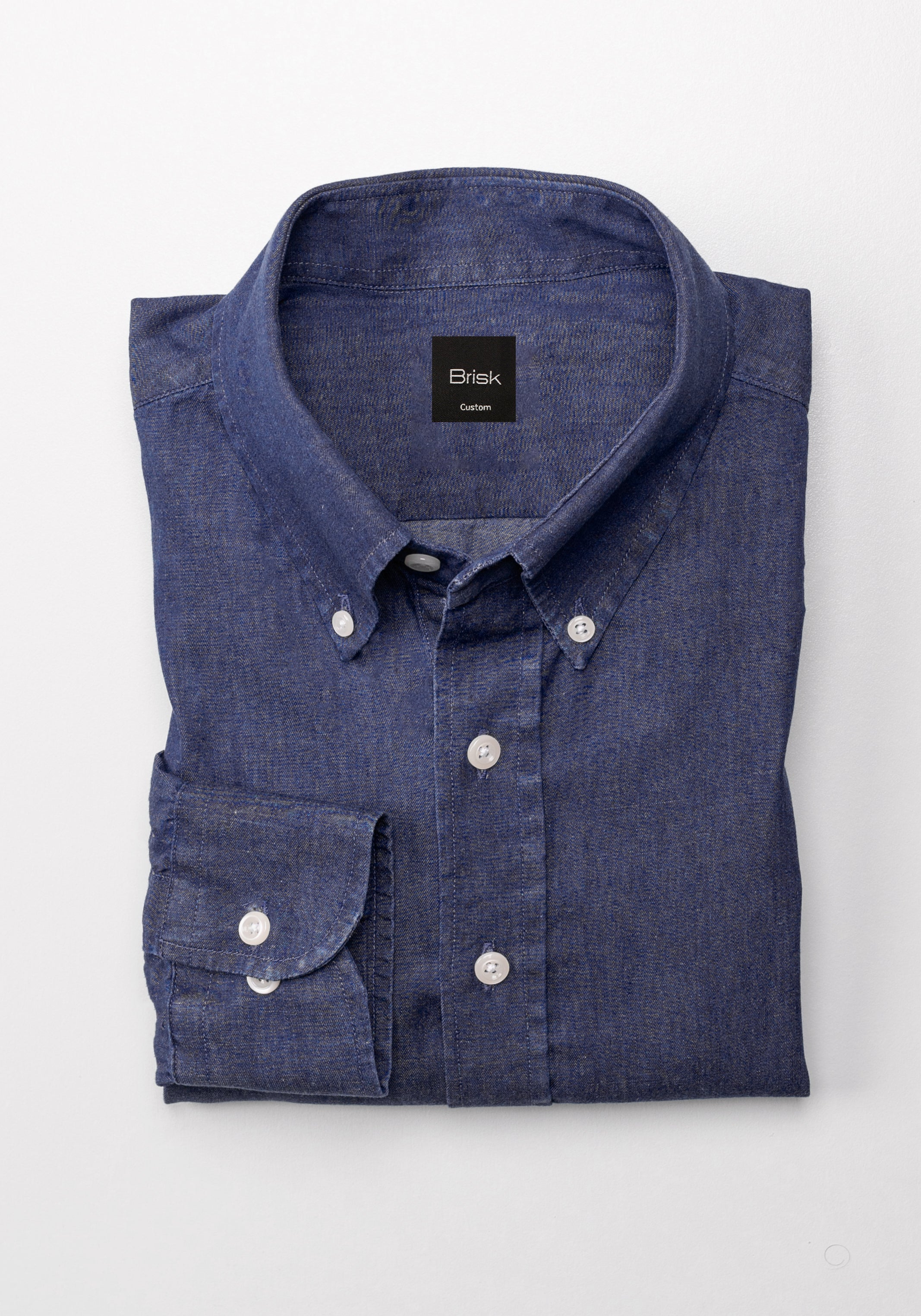 Image of Denim Rinse Wash Shirt - Button Down Collar