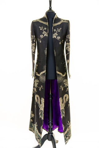 Black Floor Length Dress Coat Ascot Shibumi