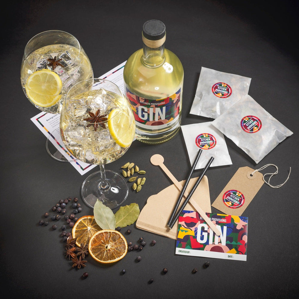 DIY Gift Kits Real Gin Making Kit Deluxe Edition | 12 Botanicals & Spices,  Stainless Steel Flask, Funnel & More | Handcrafted Artisanal Gin | Mixology