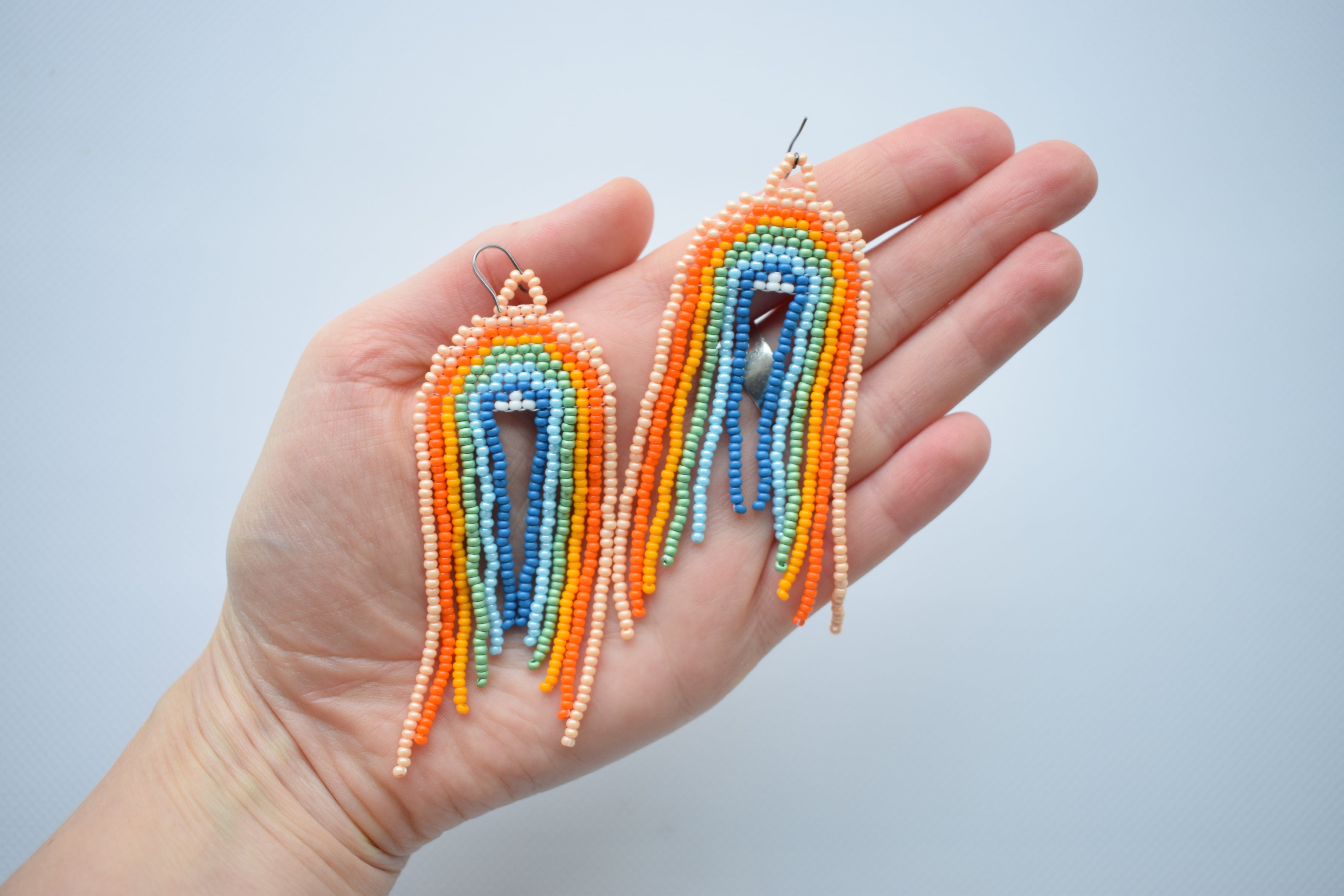 Small Beaded Wampum Earrings