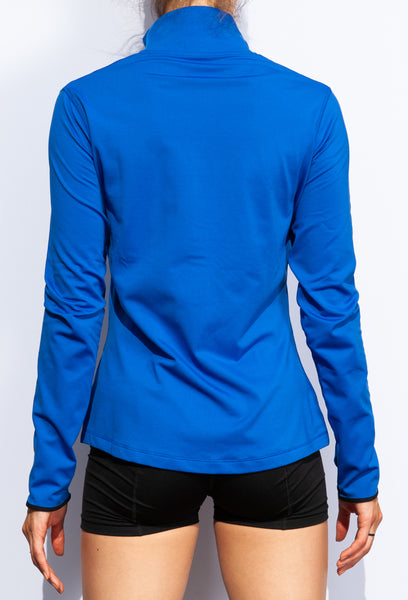 nike women's half zip blue