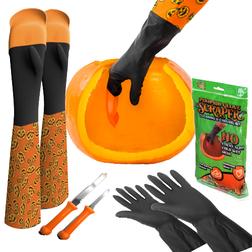 Adult + Kids Pumpkin Glove Scraper Combo Kit – Halloween Moments