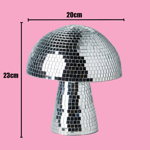 Lot de 2 boules disco en forme de champignon, argent et or rose à  paillettes, boules disco réfléchissantes pour fête, chambre, décoration de  table