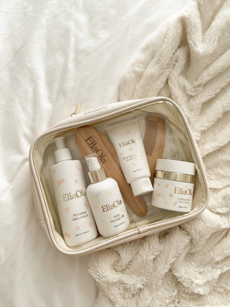 ToteSavvy Clear Pouch Trio Set and EllaOla Hair Set and Skincare