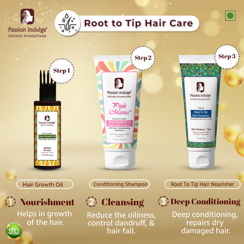 Root to tip hair care hair growth  anti dandruff anti hair fall kit shampoo hair oil