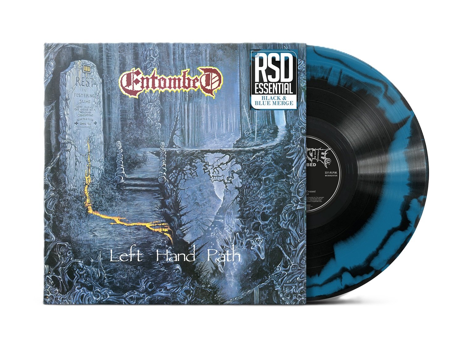 PREORDER RSD Essential: 075  Entombed  Left Hand Path  Blue & Black Merge Streetdate 9.5.25