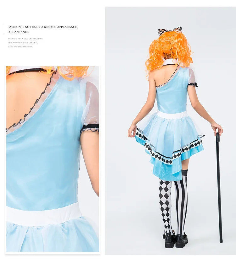 Enchanting Alice in Wonderland Sissy Maid Cosplay Costume - Image 18