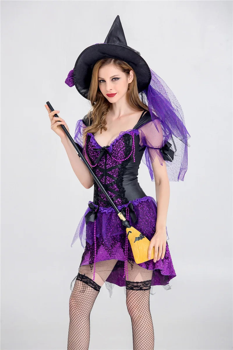Purple Evil Witch Costume for Halloween Masquerade & Cosplay - Image 2