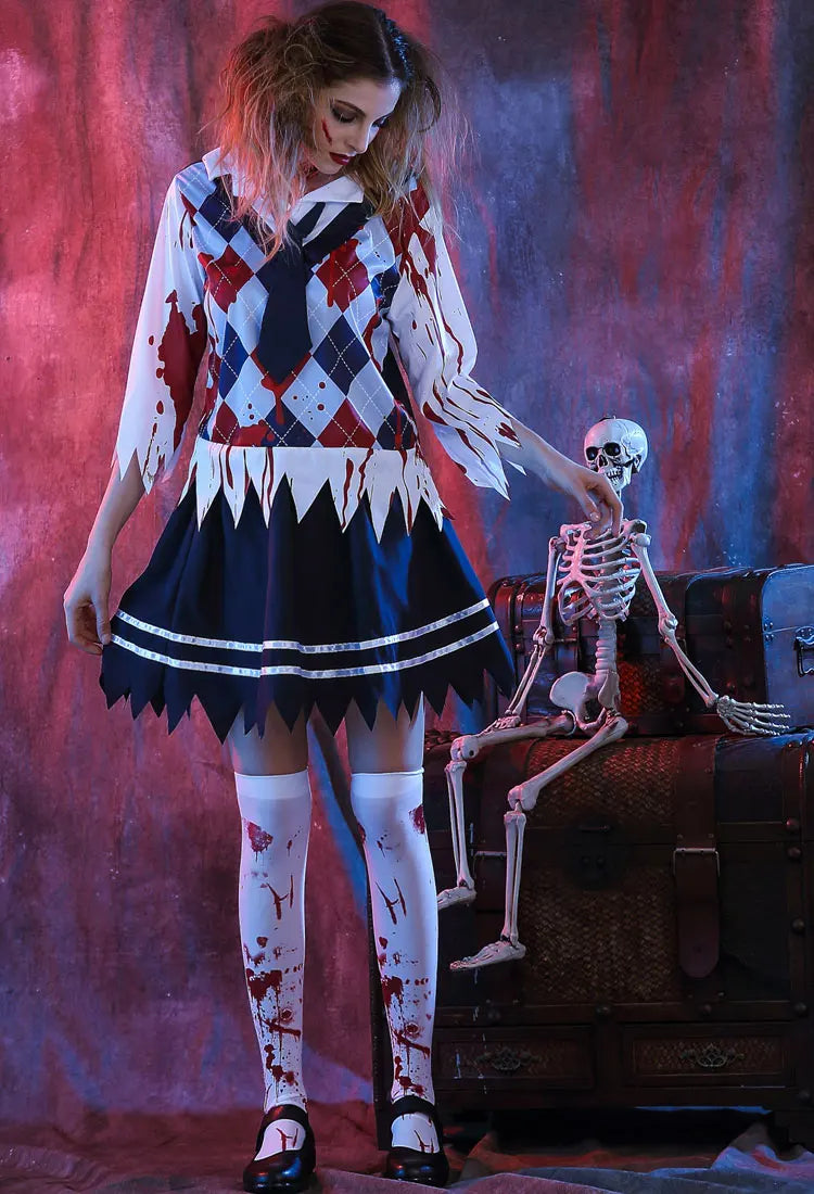 Spooky Zombie School Uniform for Halloween Cosplay - Image 5