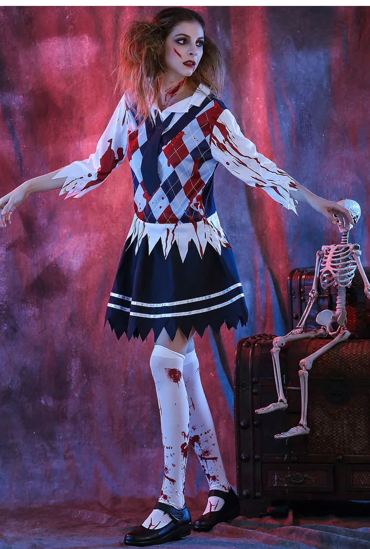 Spooky Zombie School Uniform for Halloween Cosplay - Image 15