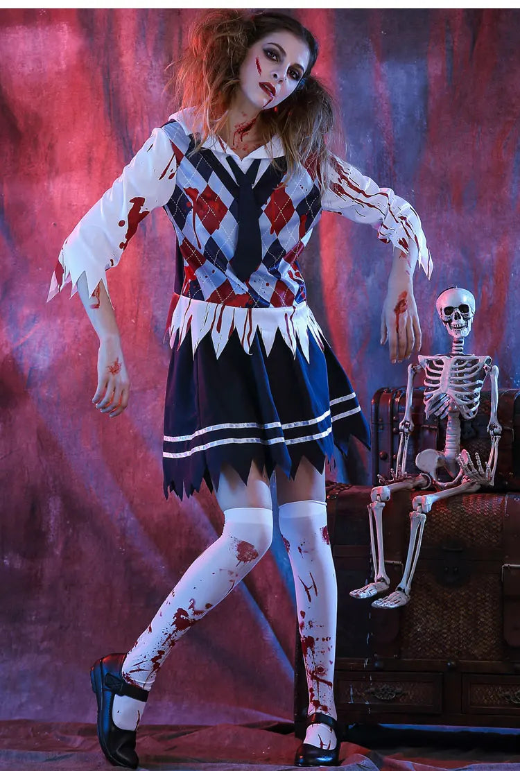 Spooky Zombie School Uniform for Halloween Cosplay - Image 13