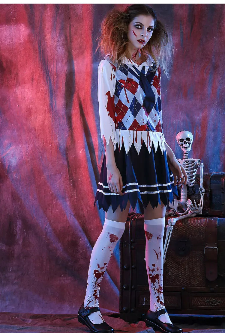 Spooky Zombie School Uniform for Halloween Cosplay - Image 16
