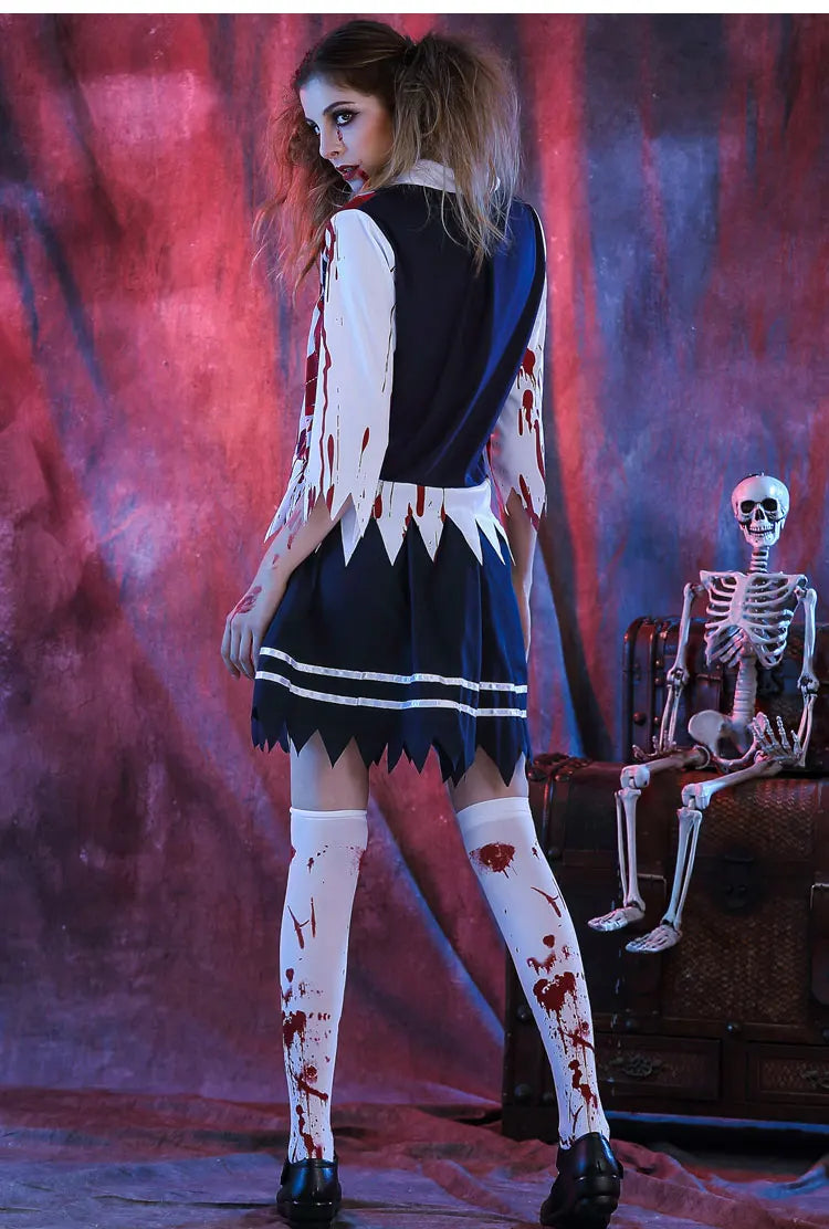Spooky Zombie School Uniform for Halloween Cosplay - Image 20