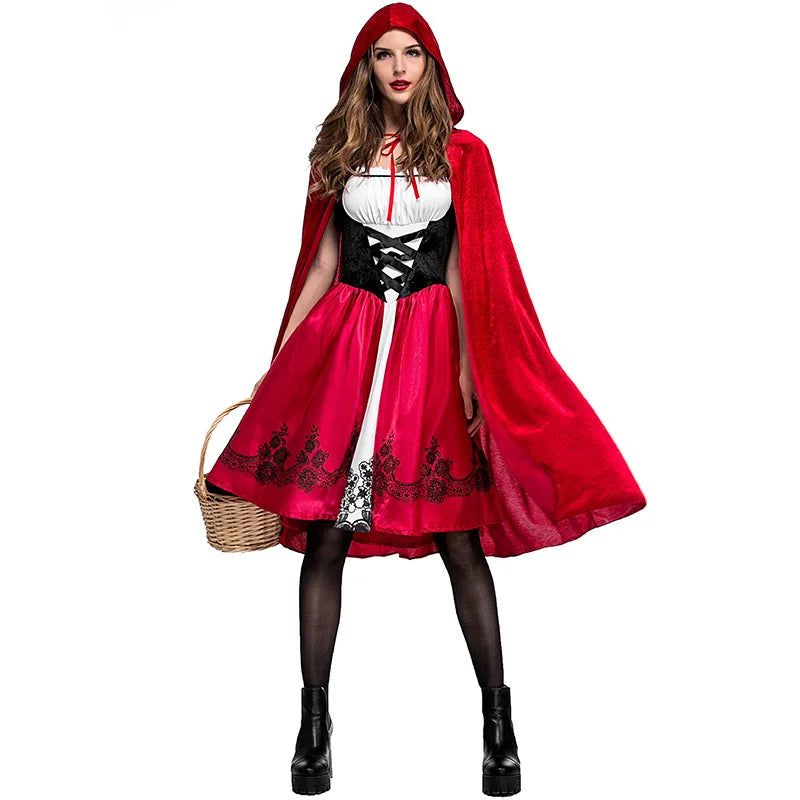 Elegant Little Red Riding Hood Adult Costume for Halloween