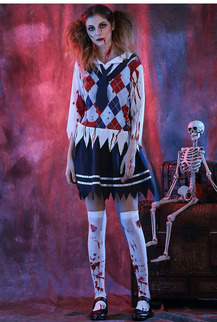 Spooky Zombie School Uniform for Halloween Cosplay - Image 4